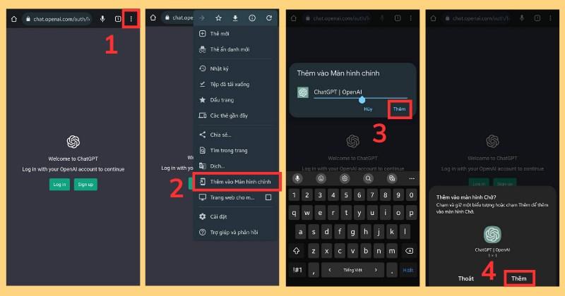 Các bước thêm Chat GPT vào màn hình chính trên điện thoại Android