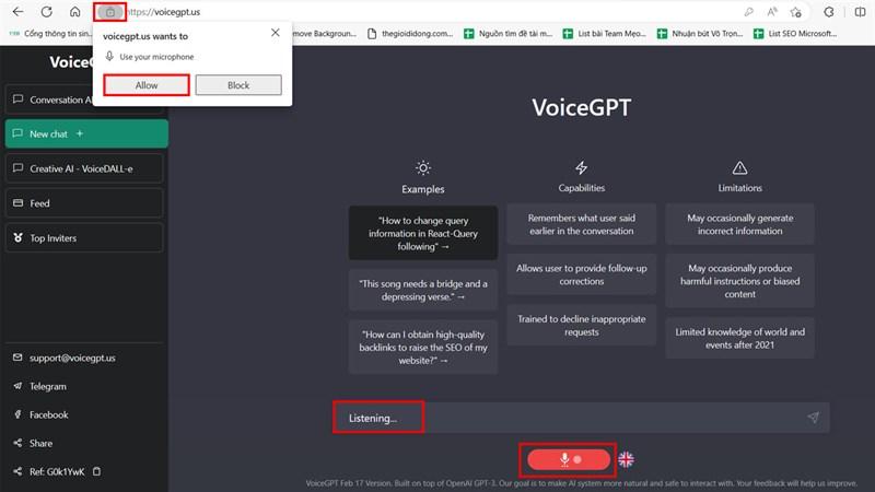 Cách dùng ChatGPT trực tiếp bằng giọng nói