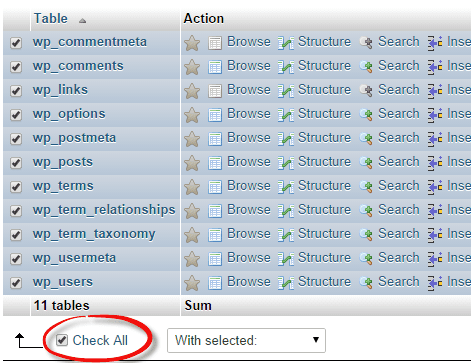 wp-database-checkall